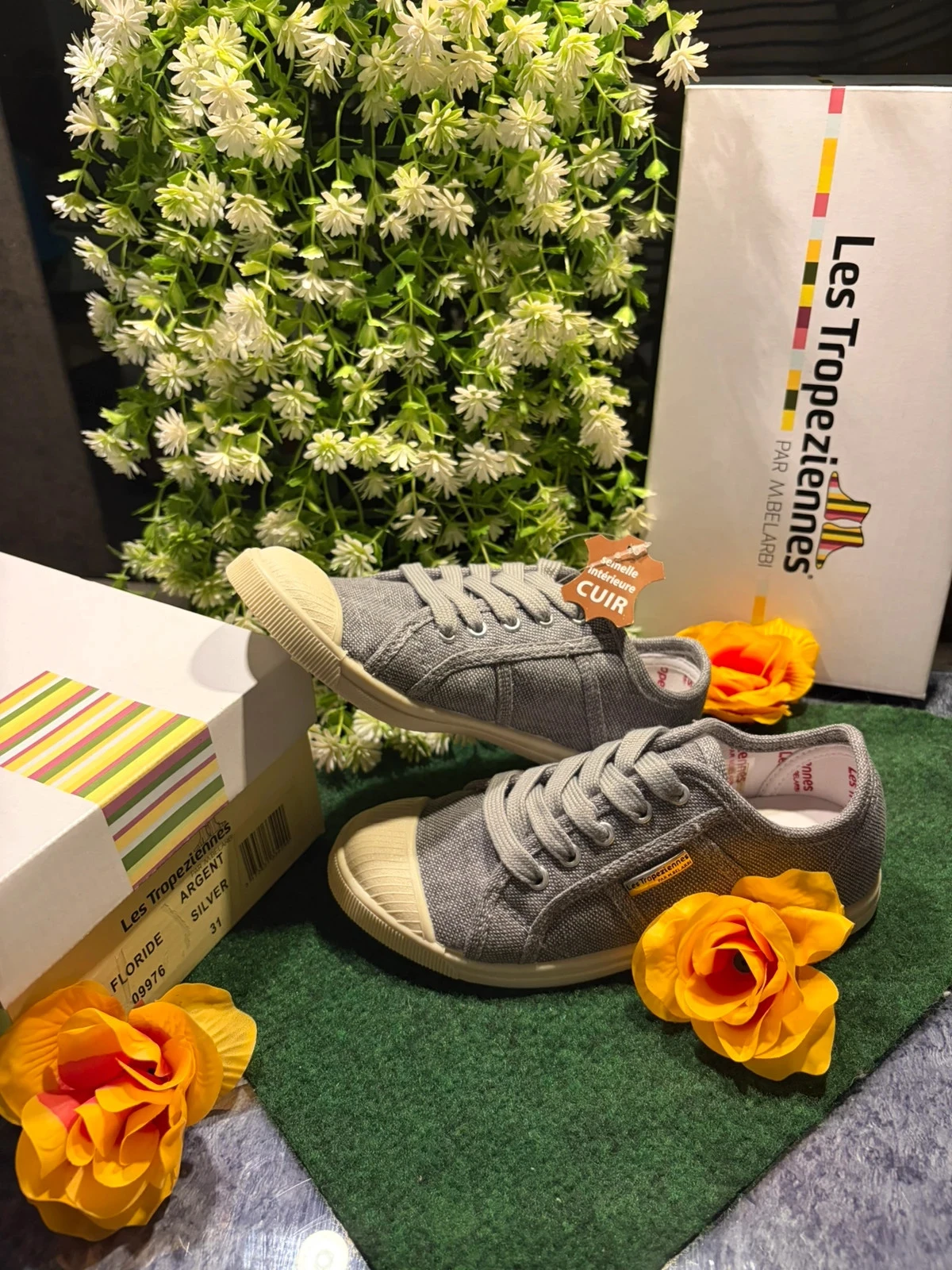 Basket les tropeziennes - modèle Floride - gris pailletée Taille 31